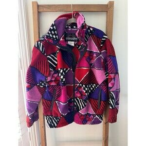 Vintage 80s Snuggler by Kaelin Hot Purple Geo/Aztec Print Fleece Ski Jacket Smal